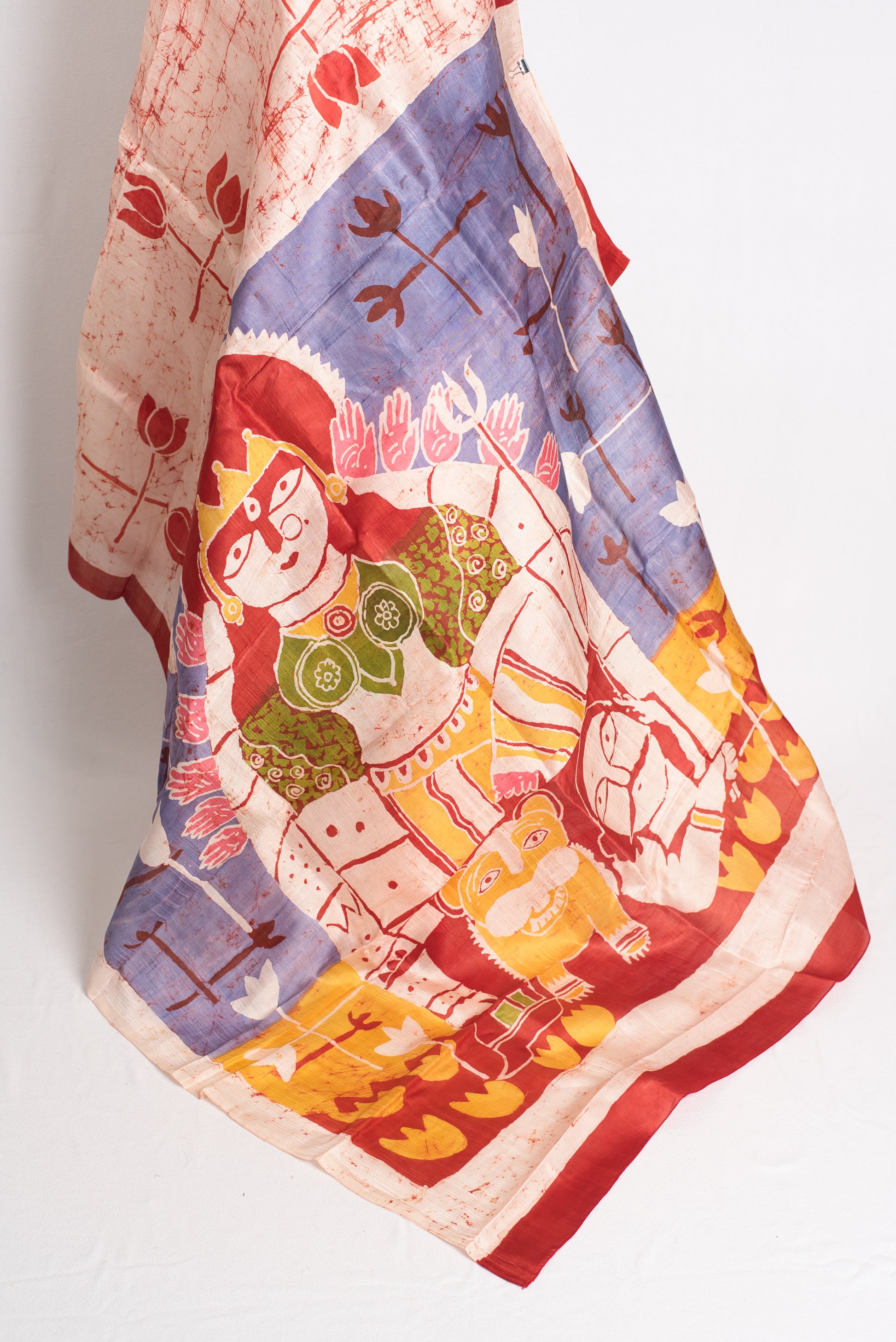 Bengal Batik Bliss - Handcrafted Pure Silk Saree.