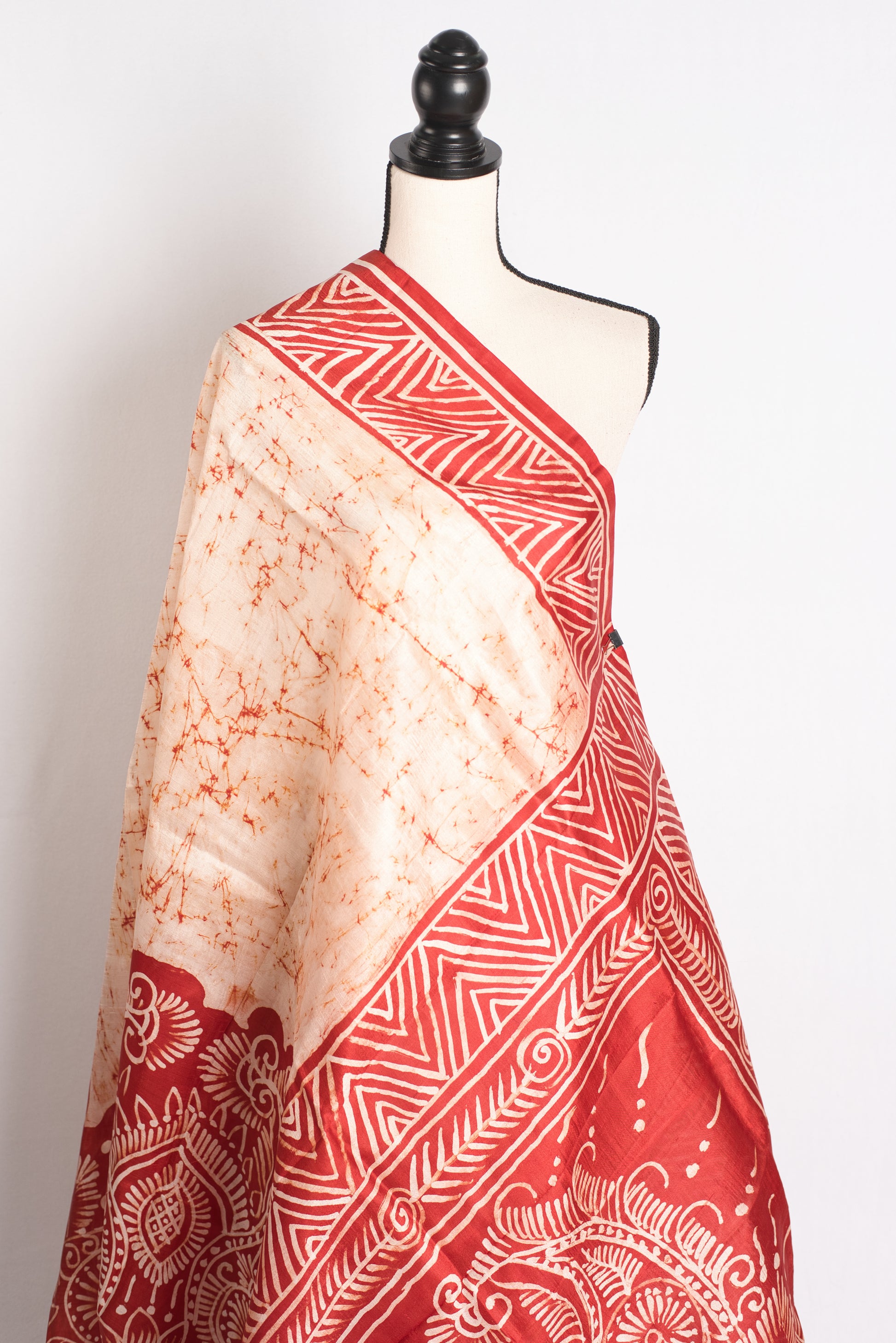 Batik Elegance - Hand-Dyed Silk Saree from Bengal.