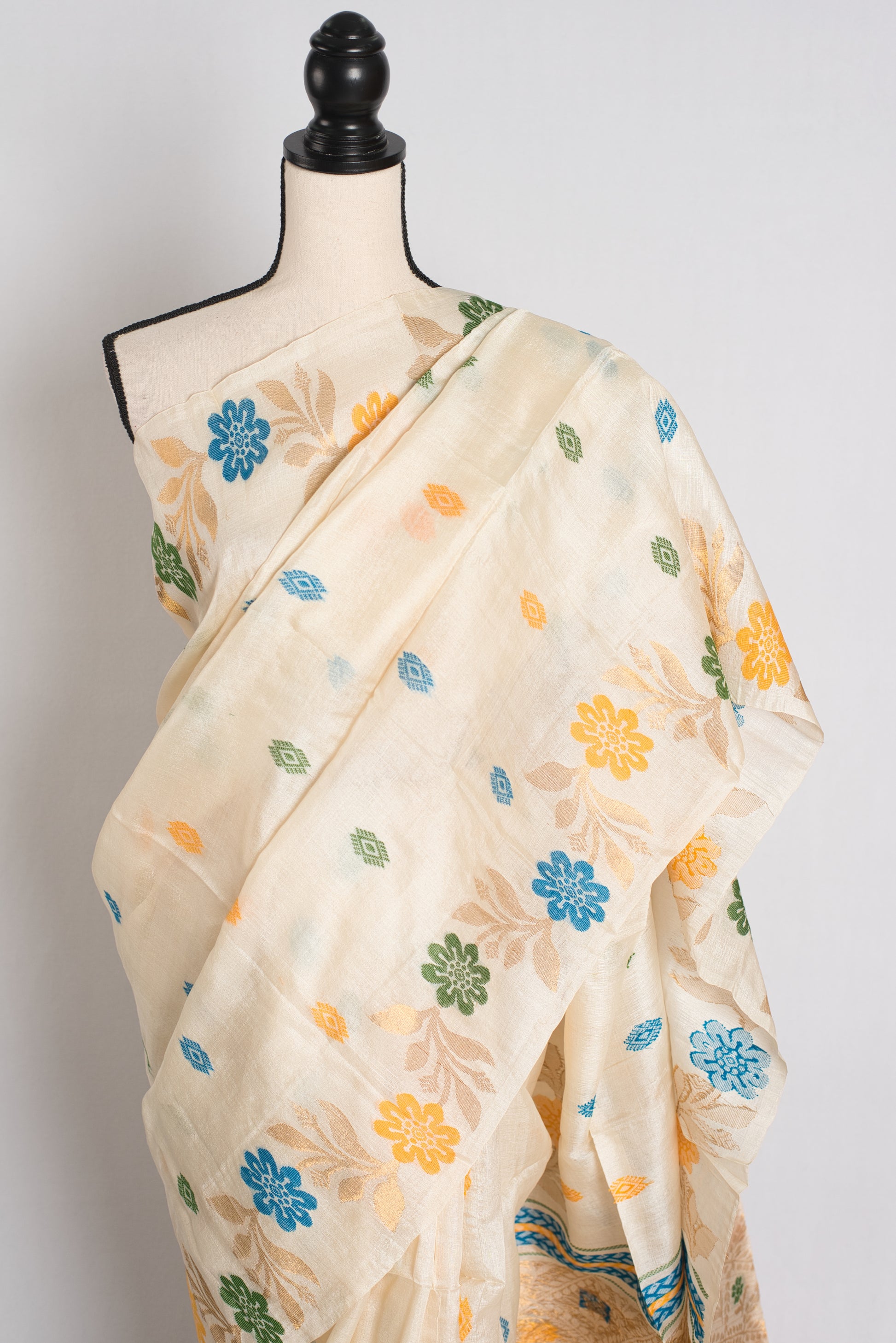Assam - Inspired Handloom Bengal Tussar Silk Saree.