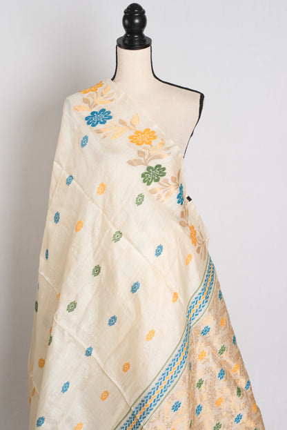 Assam - Inspired Handloom Bengal Tussar Silk Saree.