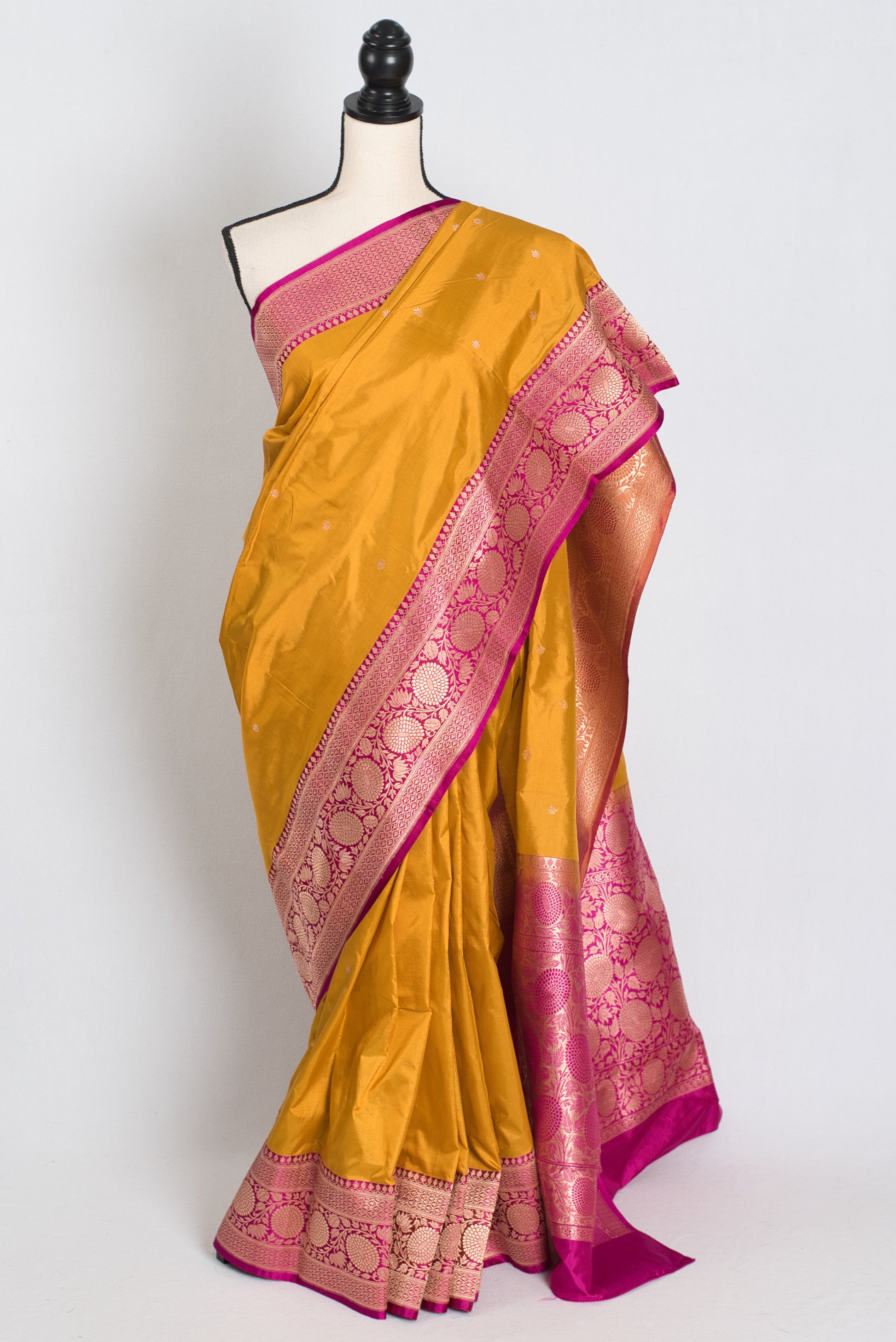 Indian Silk Banarasi Saree with 42 Size Stitched Blouse - Indian Wedding Saree
