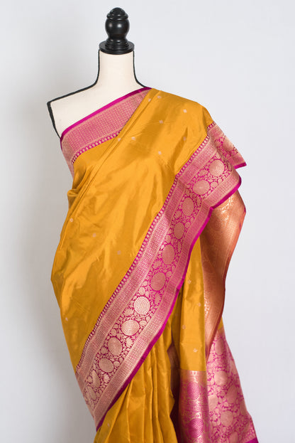 Indian Silk Banarasi Saree with 42 Size Stitched Blouse - Indian Wedding Saree