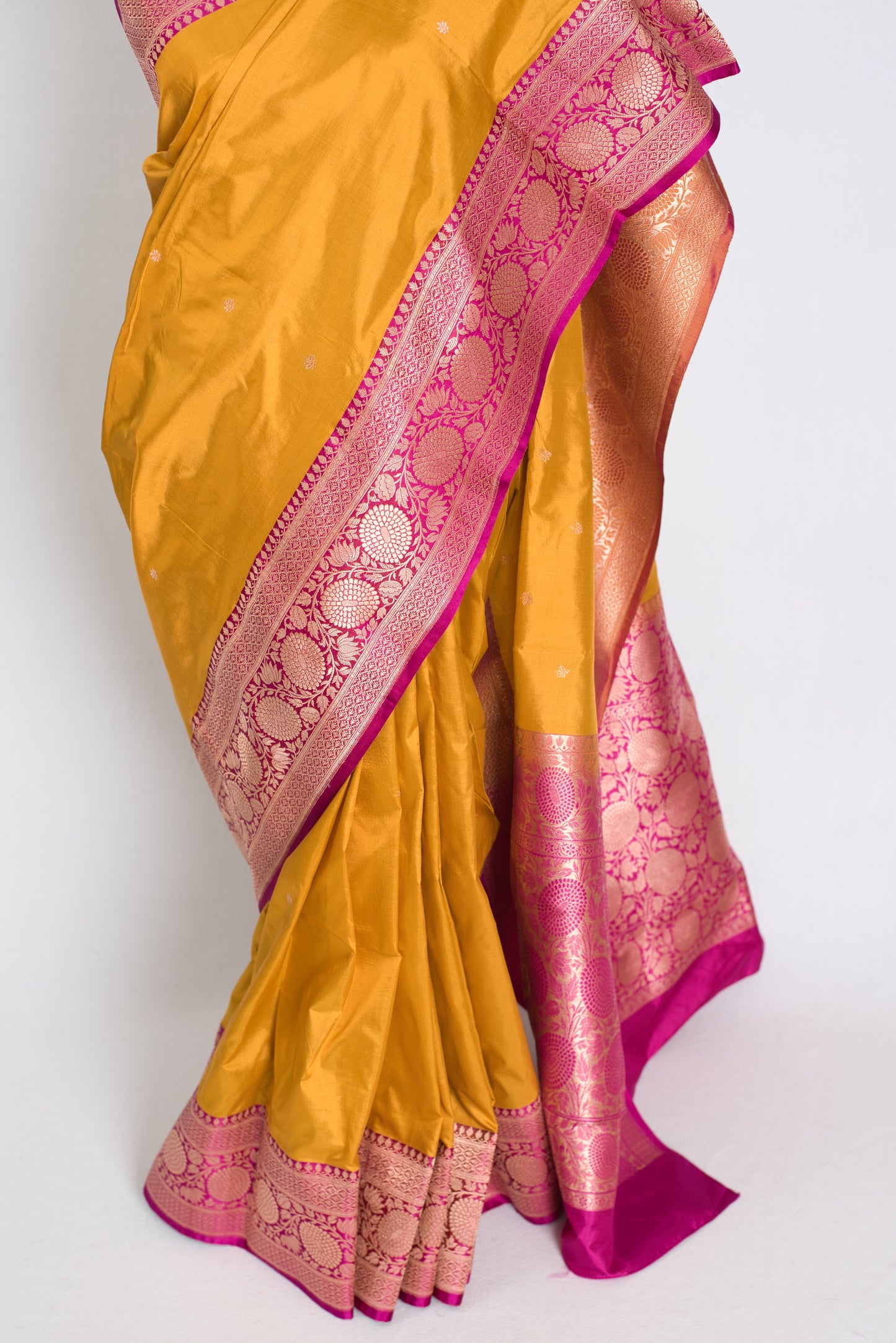 Indian Silk Banarasi Saree with 42 Size Stitched Blouse - Indian Wedding Saree
