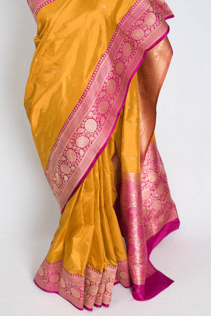 Indian Silk Banarasi Saree with 42 Size Stitched Blouse - Indian Wedding Saree
