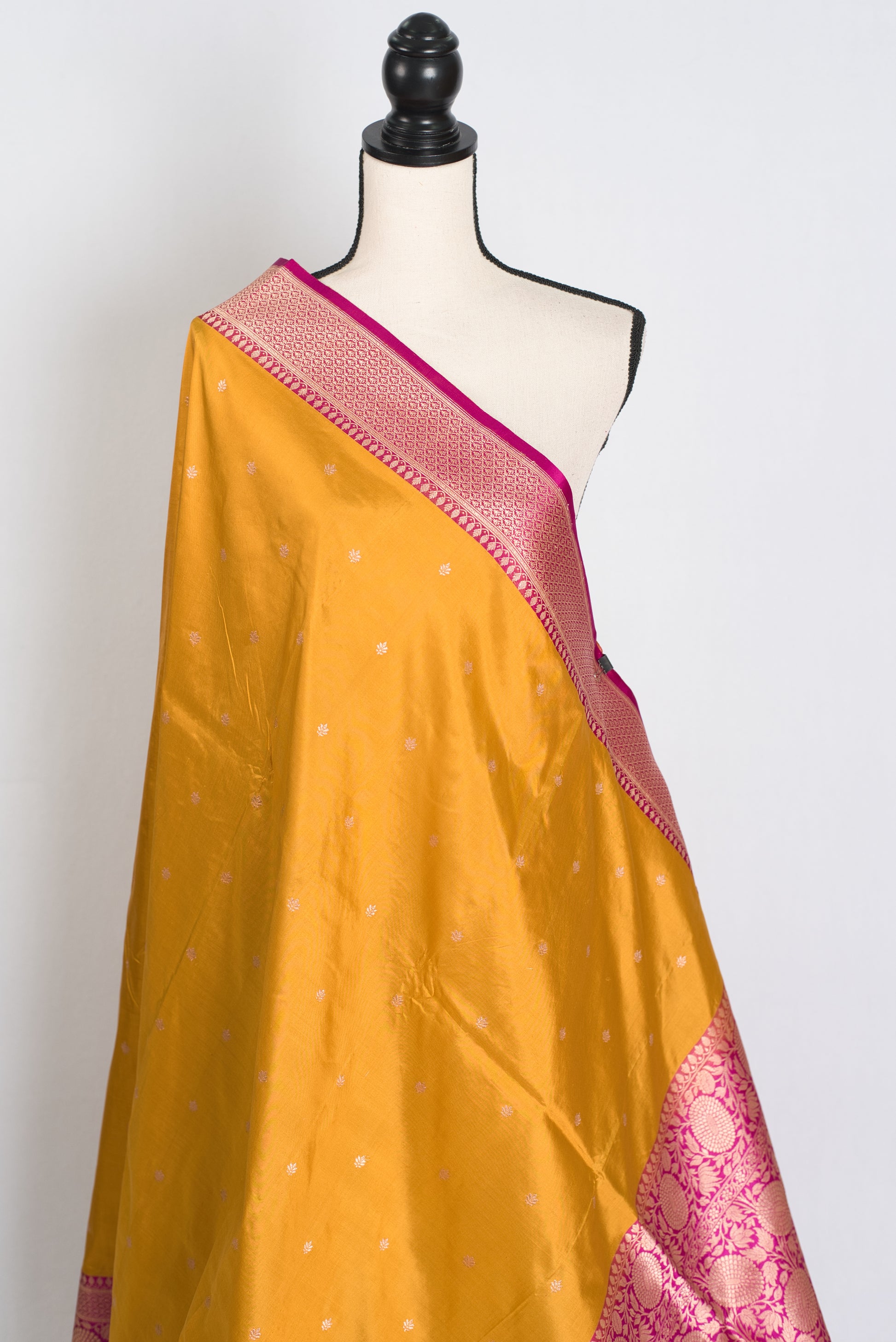 Indian Silk Banarasi Saree with 42 Size Stitched Blouse - Indian Wedding Saree