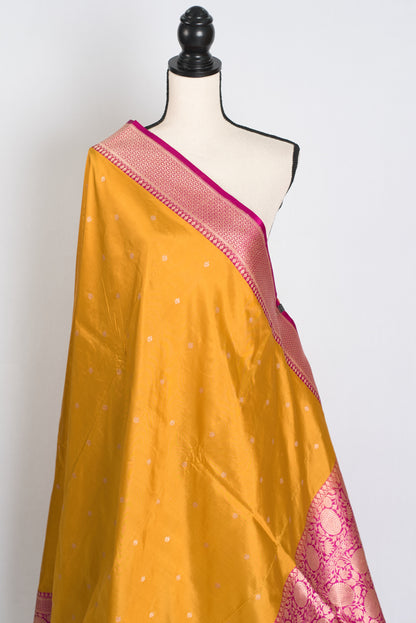 Indian Silk Banarasi Saree with 42 Size Stitched Blouse - Indian Wedding Saree