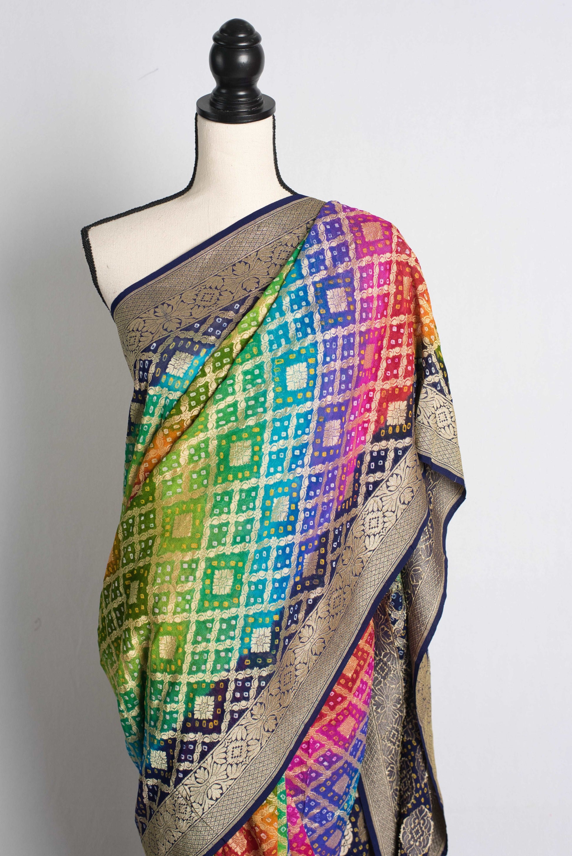 Rangoli Khaddi Chiffon Georgette Rangkat Banarasi Saree