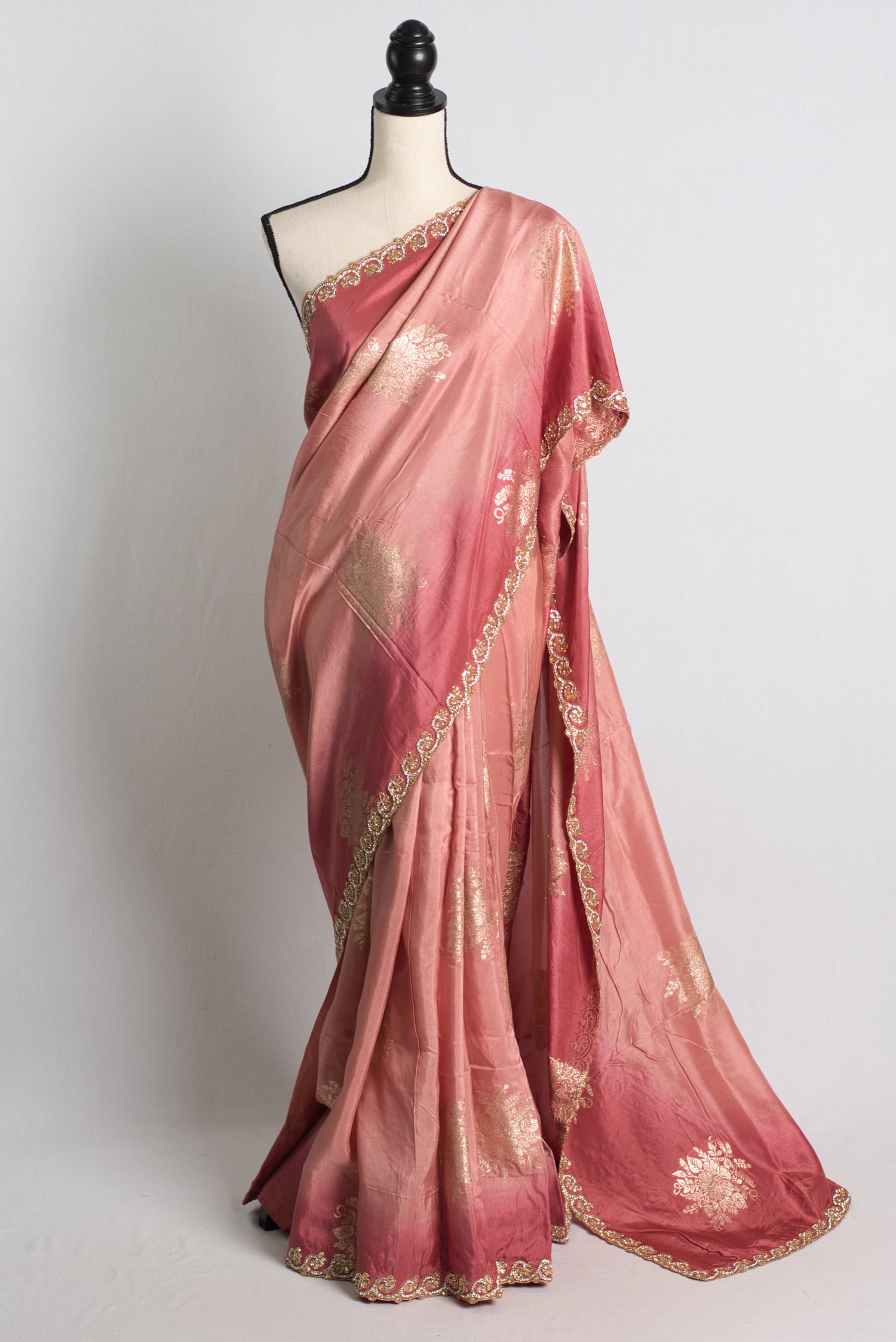 Designer Banarasi Saree with Zardosi Border.
