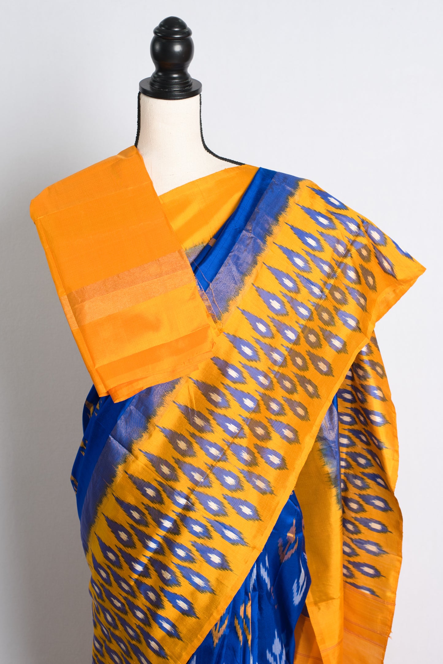 Silk Mark Certified Royal Blue Silk Pochampally Saree.