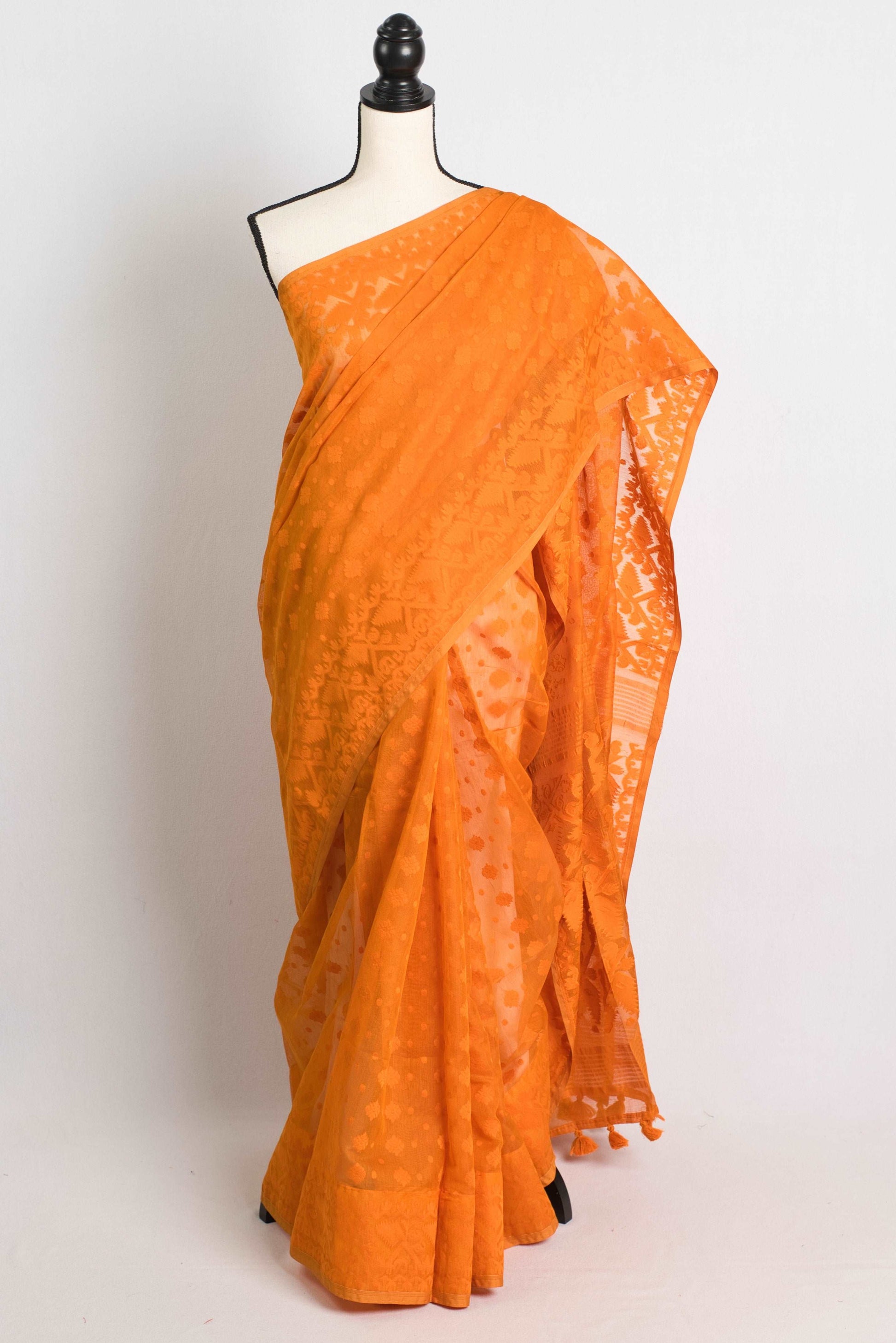 Orange Soft Jamdani Saree