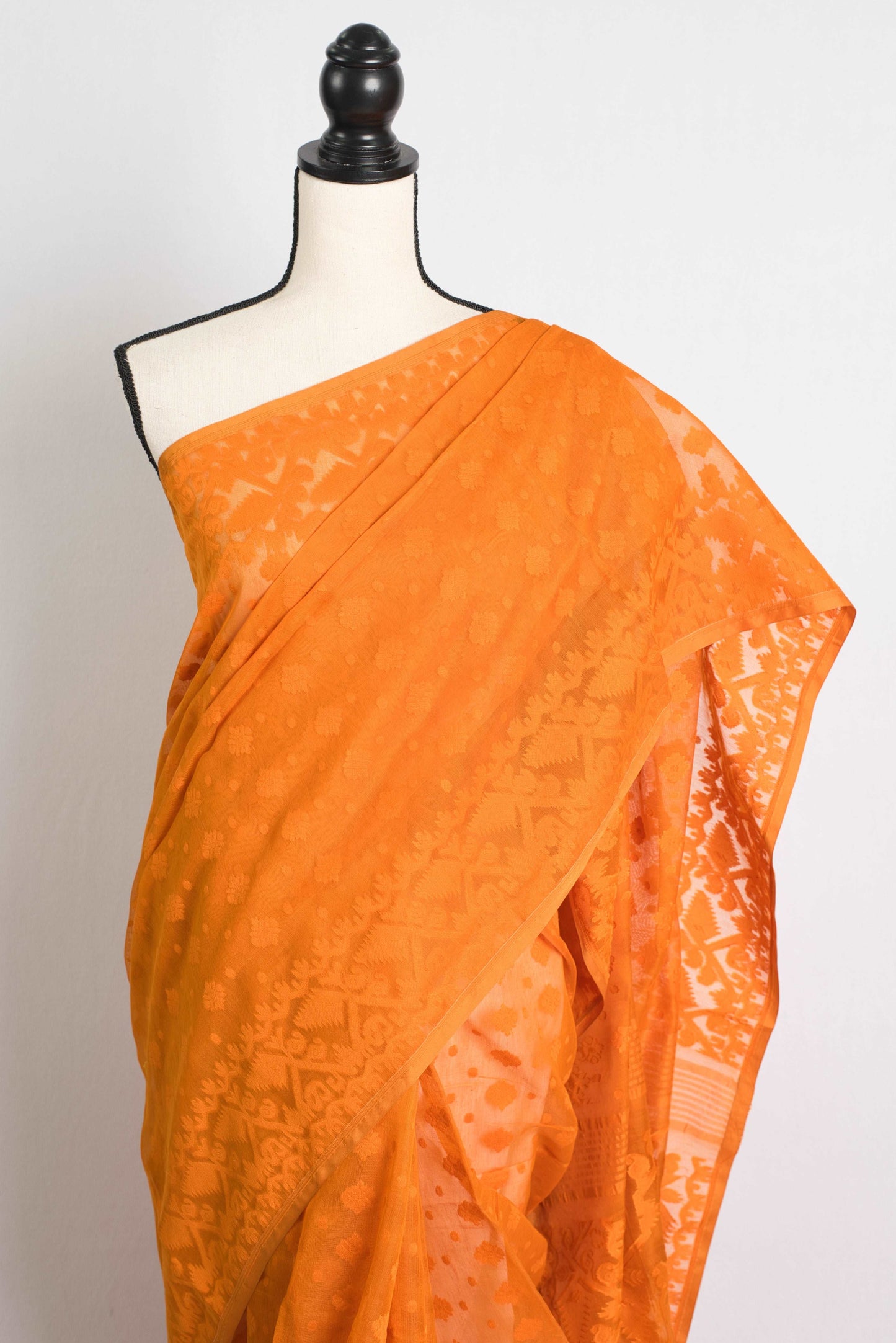 Orange Soft Jamdani Saree