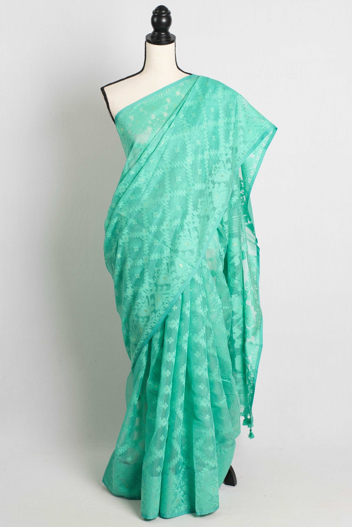 Sea Green Soft Jamdani Saree