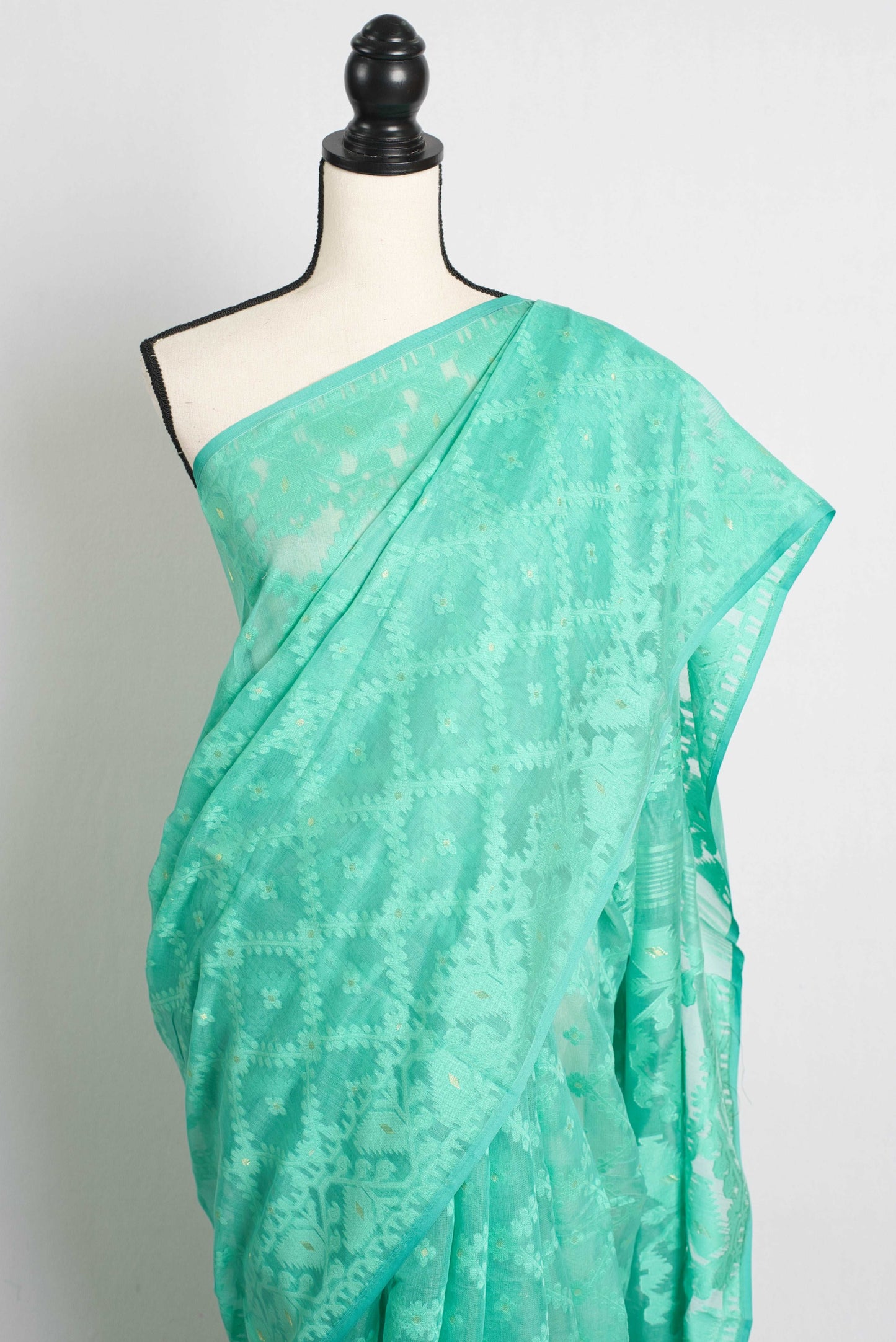 Sea Green Soft Jamdani Saree