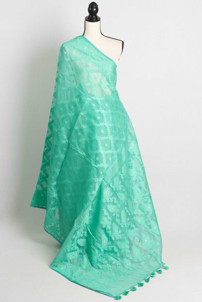 Sea Green Soft Jamdani Saree