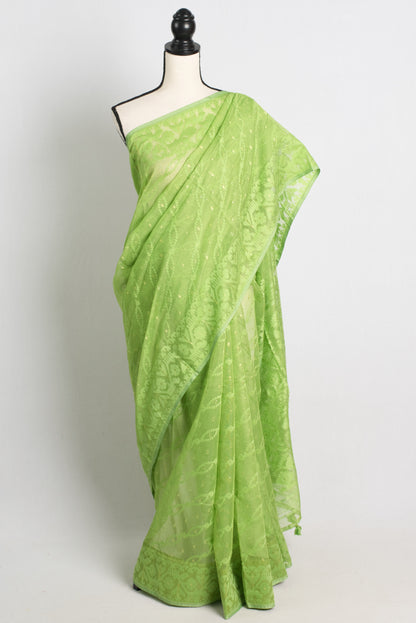 Soft Jamdani Saree in Green