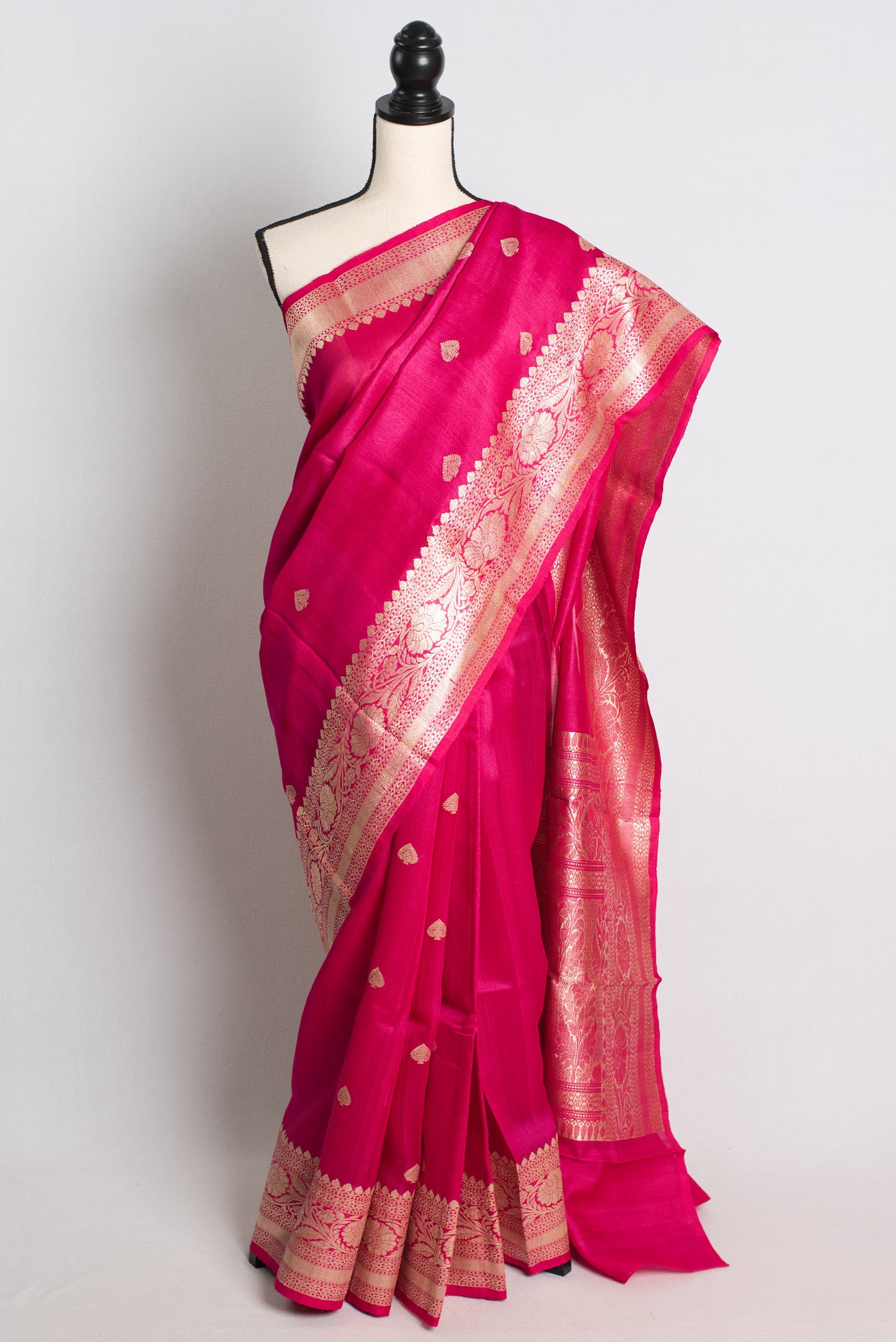 Silk Mark Certified Pink Tussar Georgette Banarasi Saree