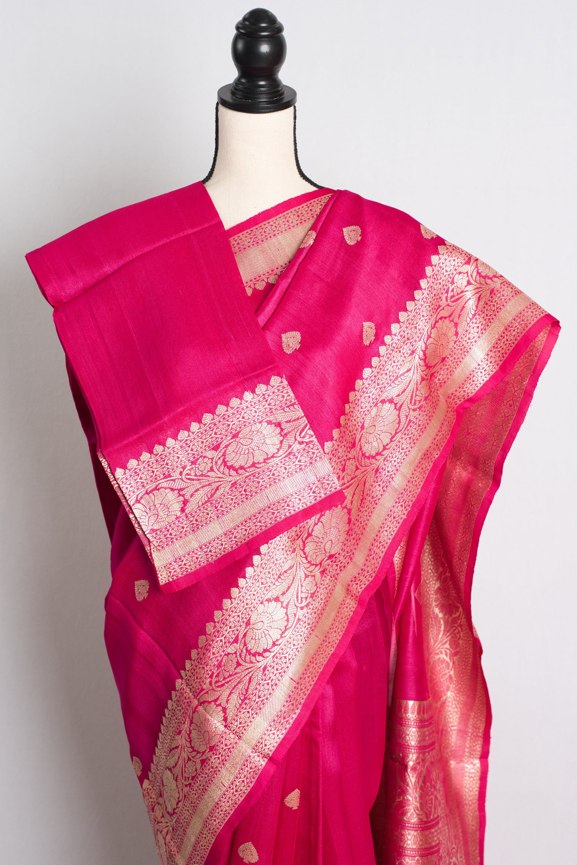 Silk Mark Certified Pink Tussar Georgette Banarasi Saree