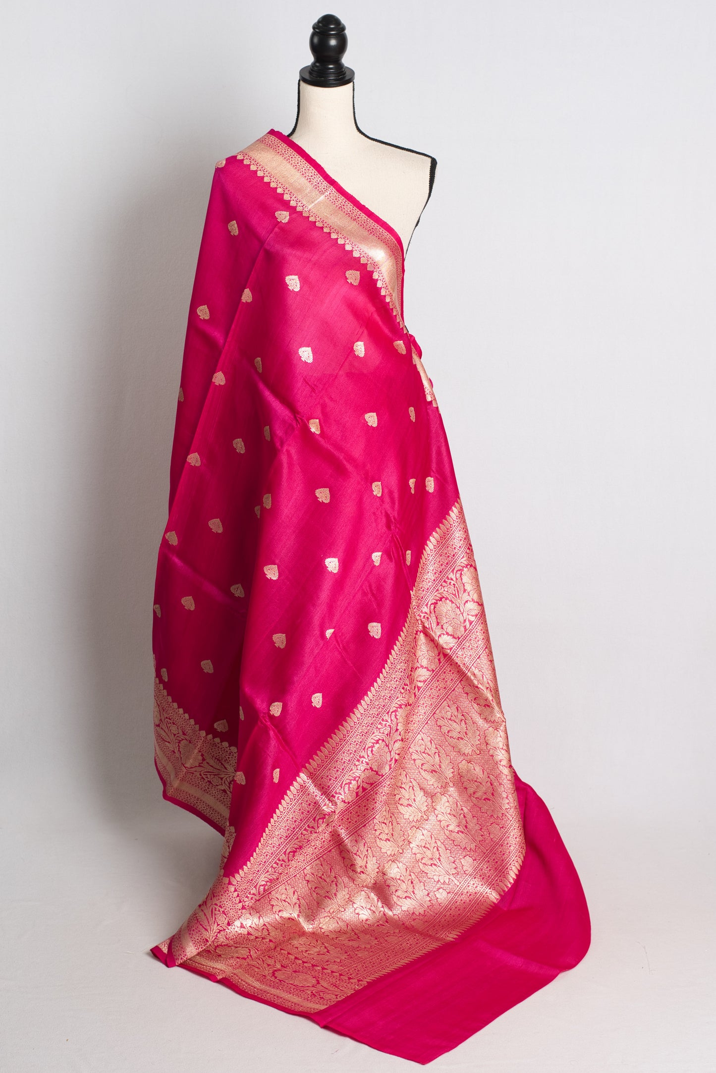 Silk Mark Certified Pink Tussar Georgette Banarasi Saree