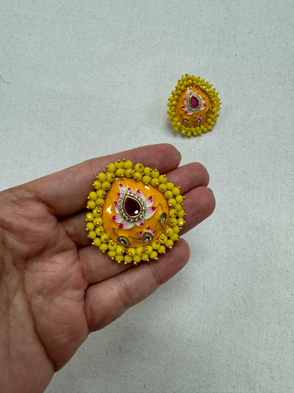 Premium Quality Jaipur Kundan Ear Studs with Stones and Beads