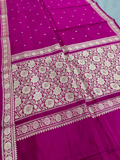 Silk Mark Certified Purple Katan Banarasi Silk Saree