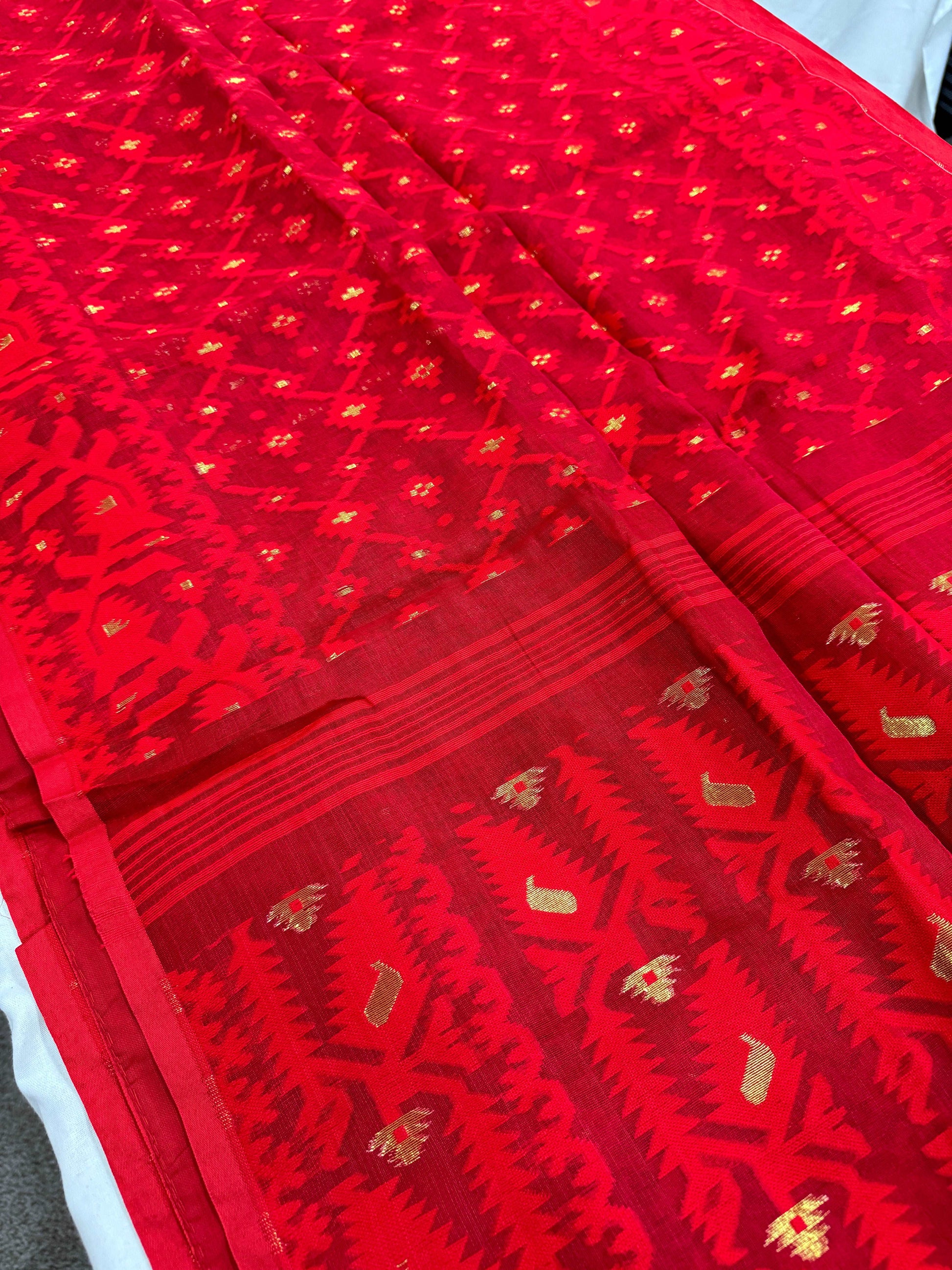 Red Soft Jamdani Saree