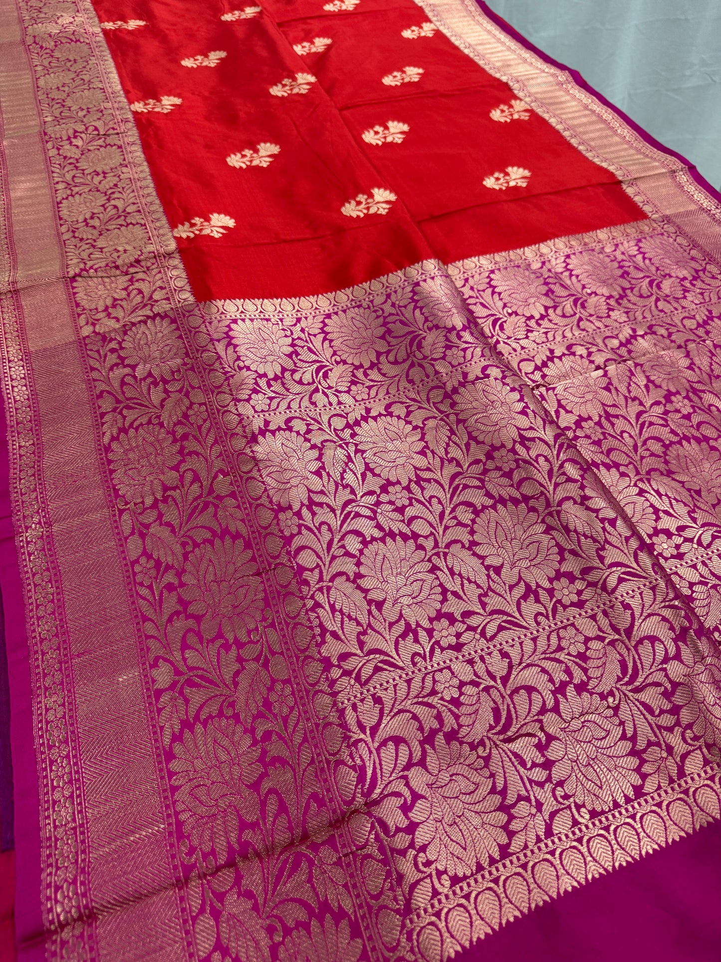 Silk Mark Certified Banarasi Saree in Red - Indian Wedding Saree.