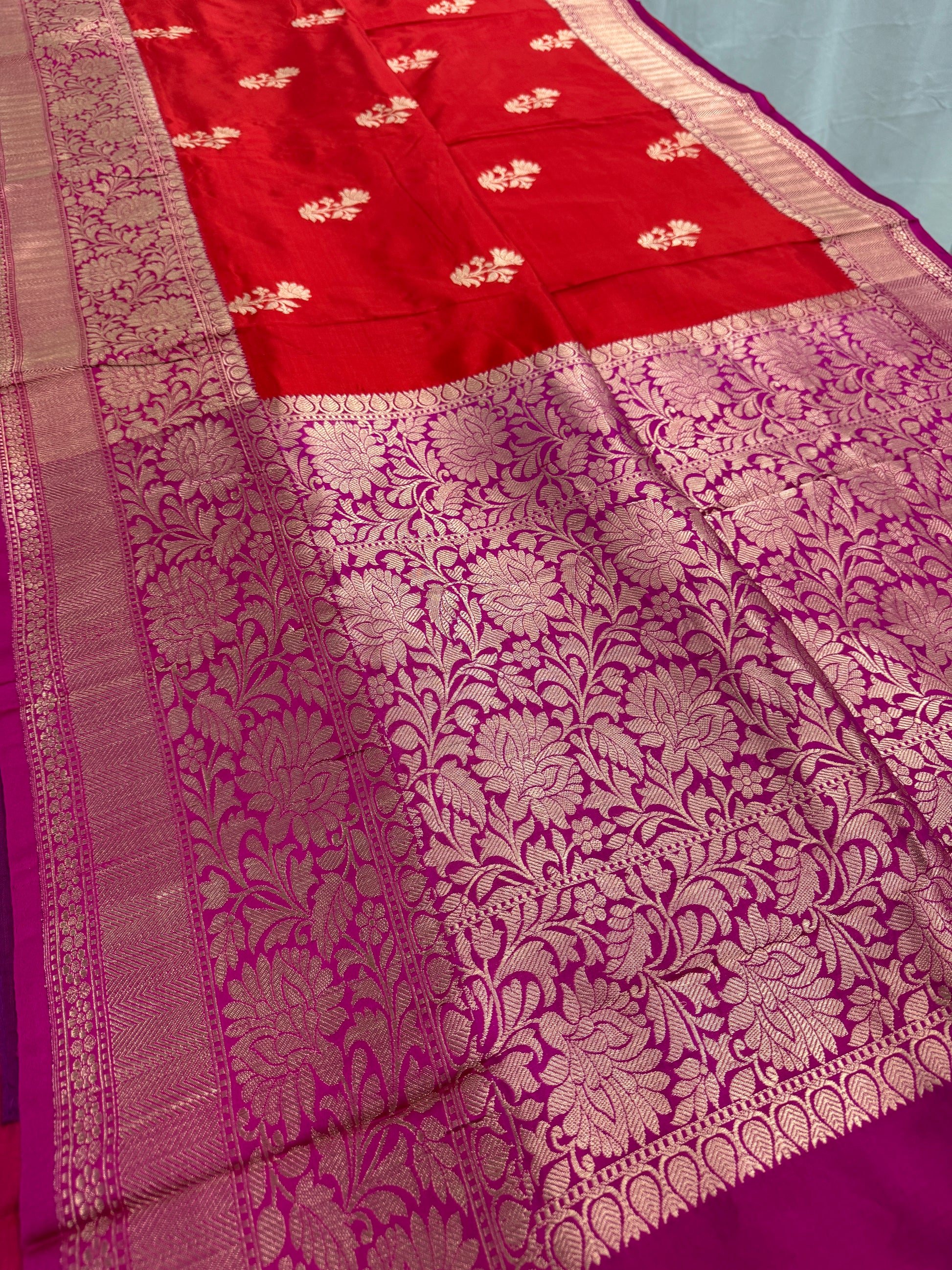 Silk Mark Certified Banarasi Saree in Red - Indian Wedding Saree.