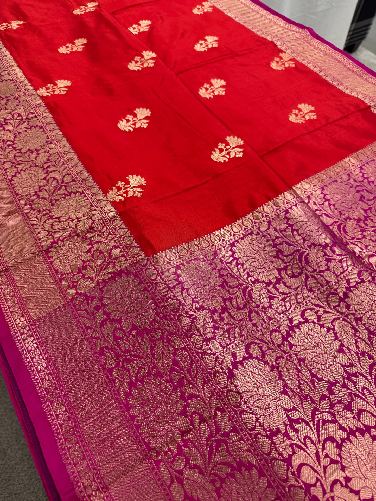 Silk Mark Certified Banarasi Saree in Red - Indian Wedding Saree.