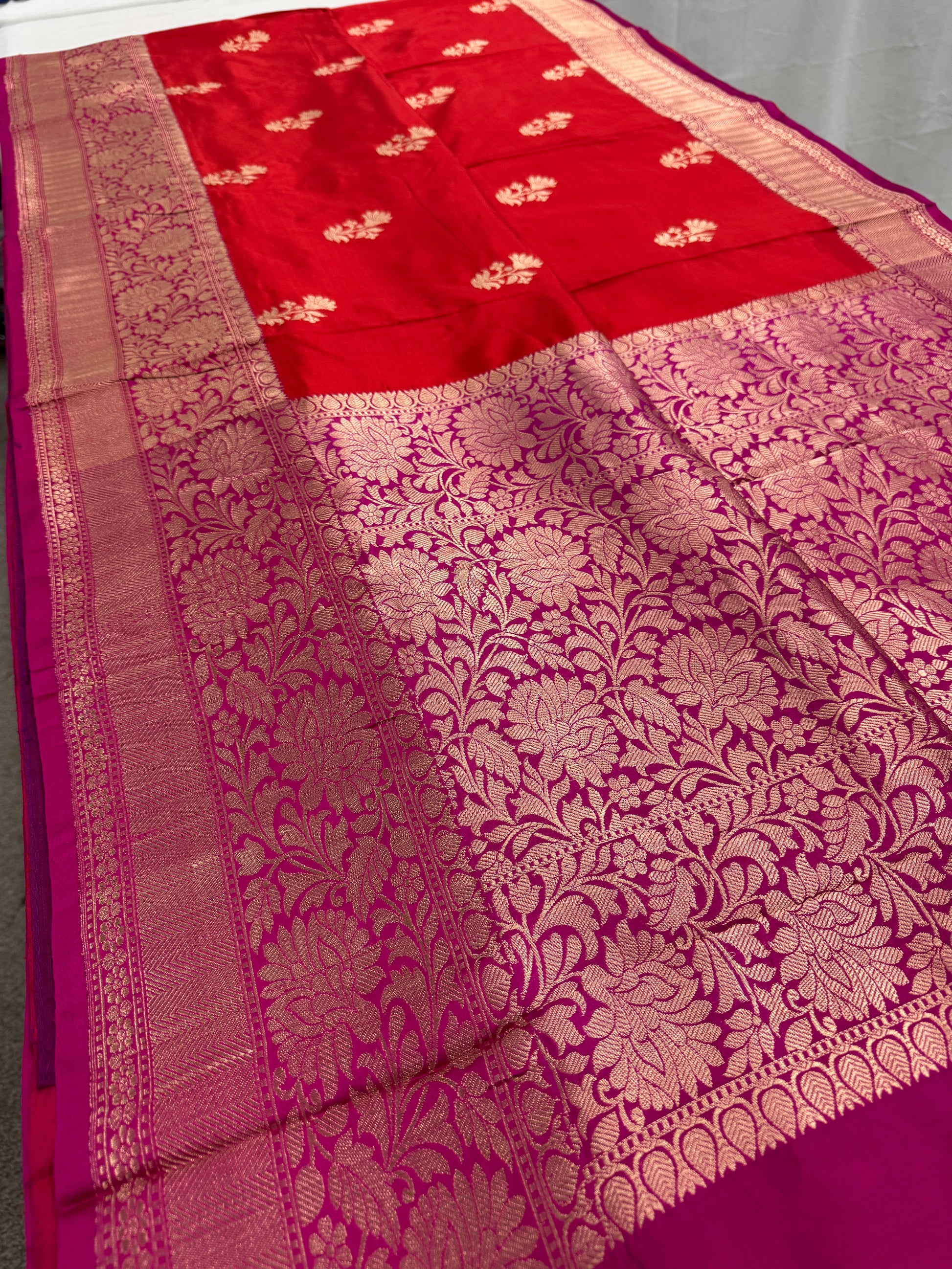 Silk Mark Certified Banarasi Saree in Red - Indian Wedding Saree.