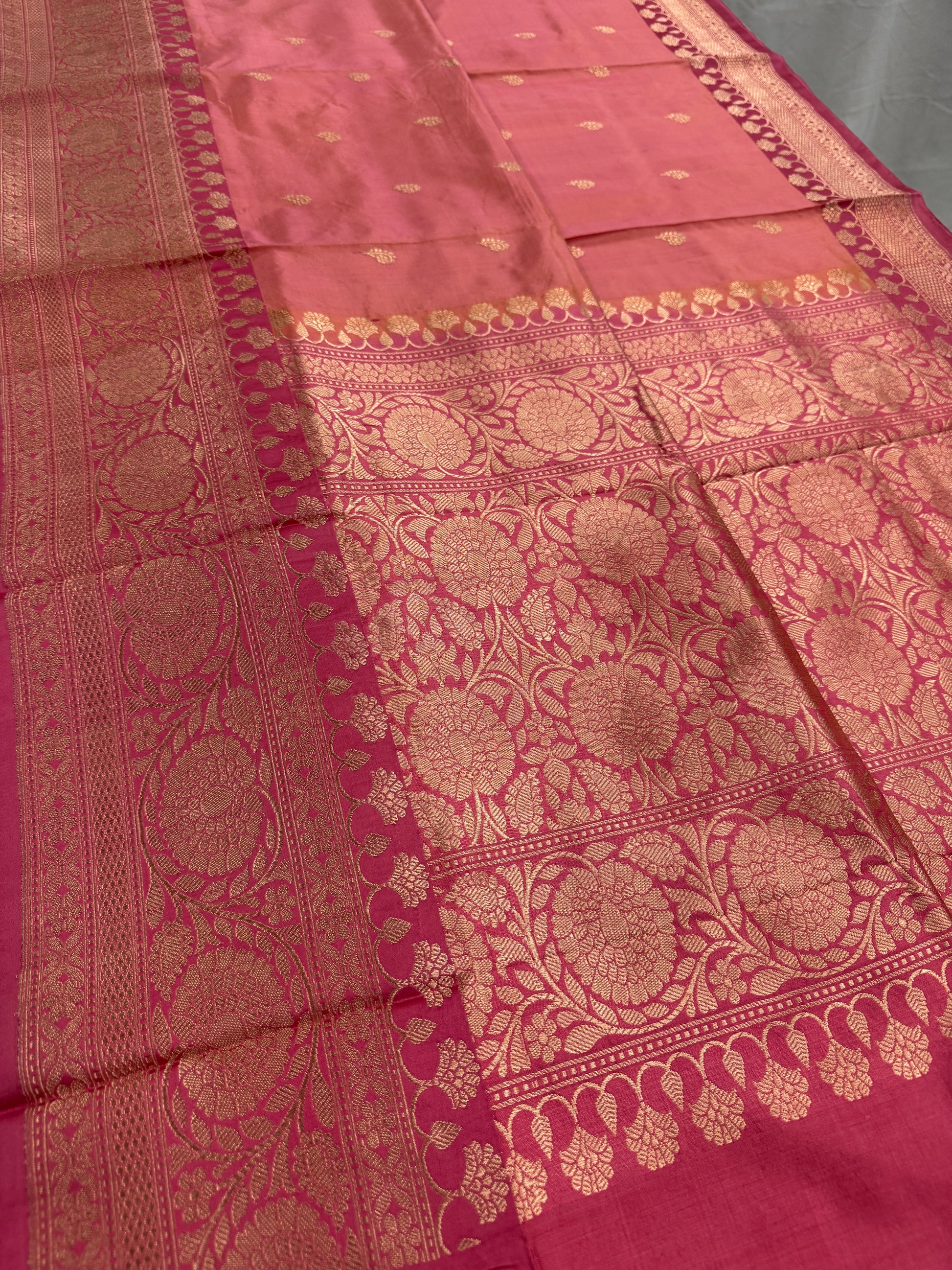 Silk Mark Certified Banarasi Saree in Pastel Pink - Indian Wedding Saree.