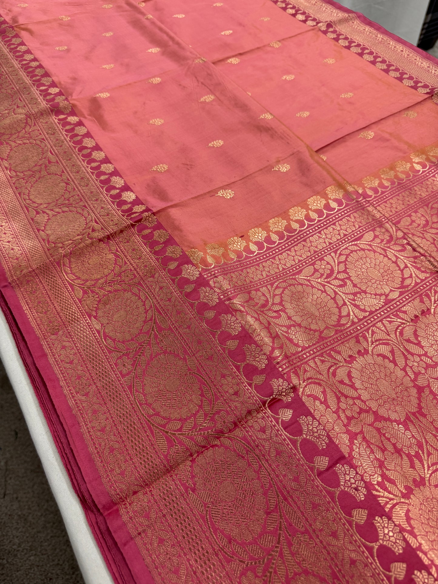 Silk Mark Certified Banarasi Saree in Pastel Pink - Indian Wedding Saree.