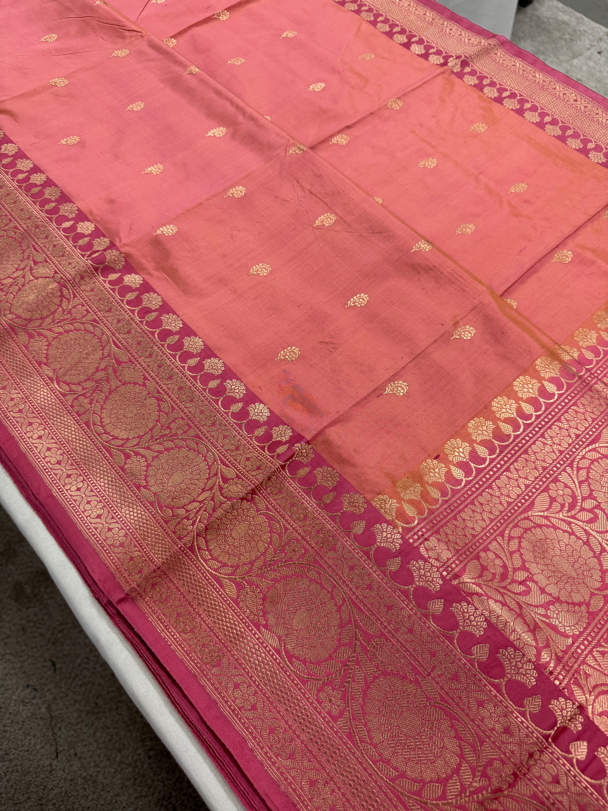 Silk Mark Certified Banarasi Saree in Pastel Pink - Indian Wedding Saree.
