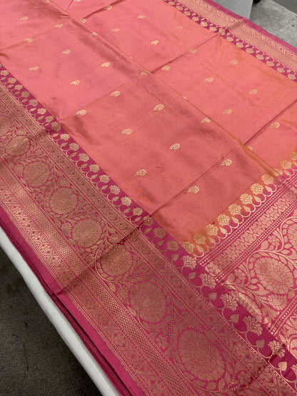 Silk Mark Certified Banarasi Saree in Pastel Pink - Indian Wedding Saree.