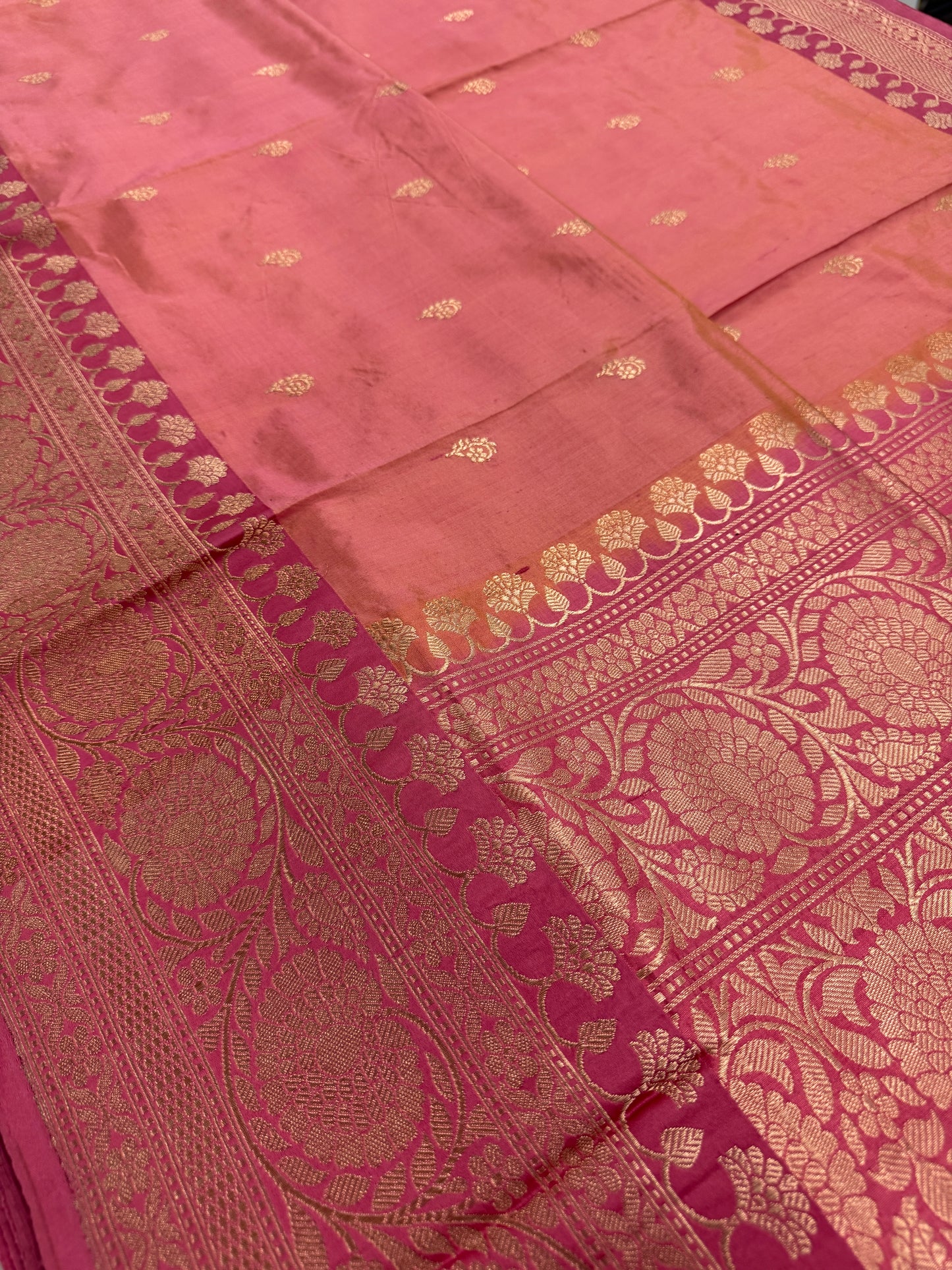 Silk Mark Certified Banarasi Saree in Pastel Pink - Indian Wedding Saree.