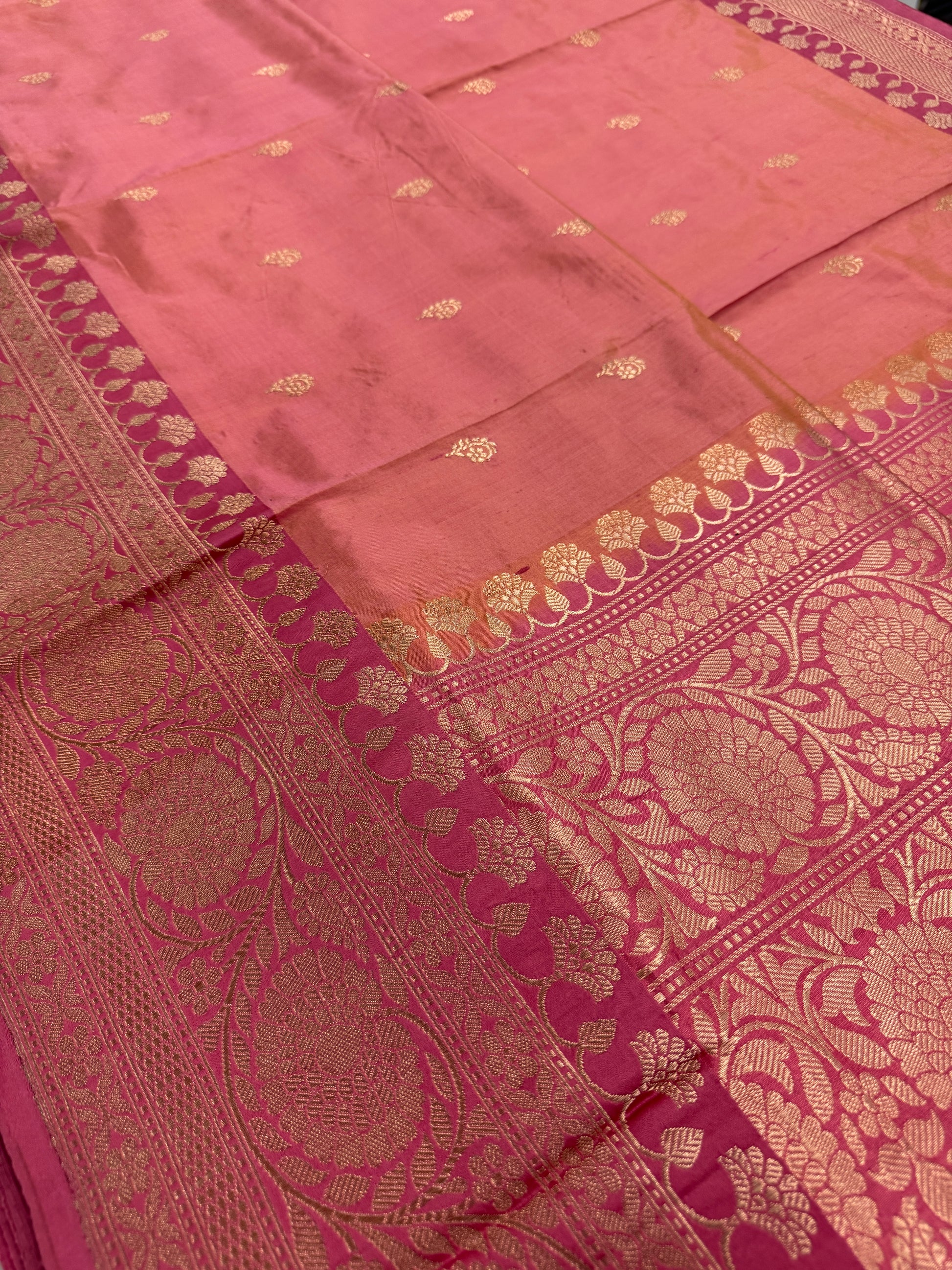 Silk Mark Certified Banarasi Saree in Pastel Pink - Indian Wedding Saree.