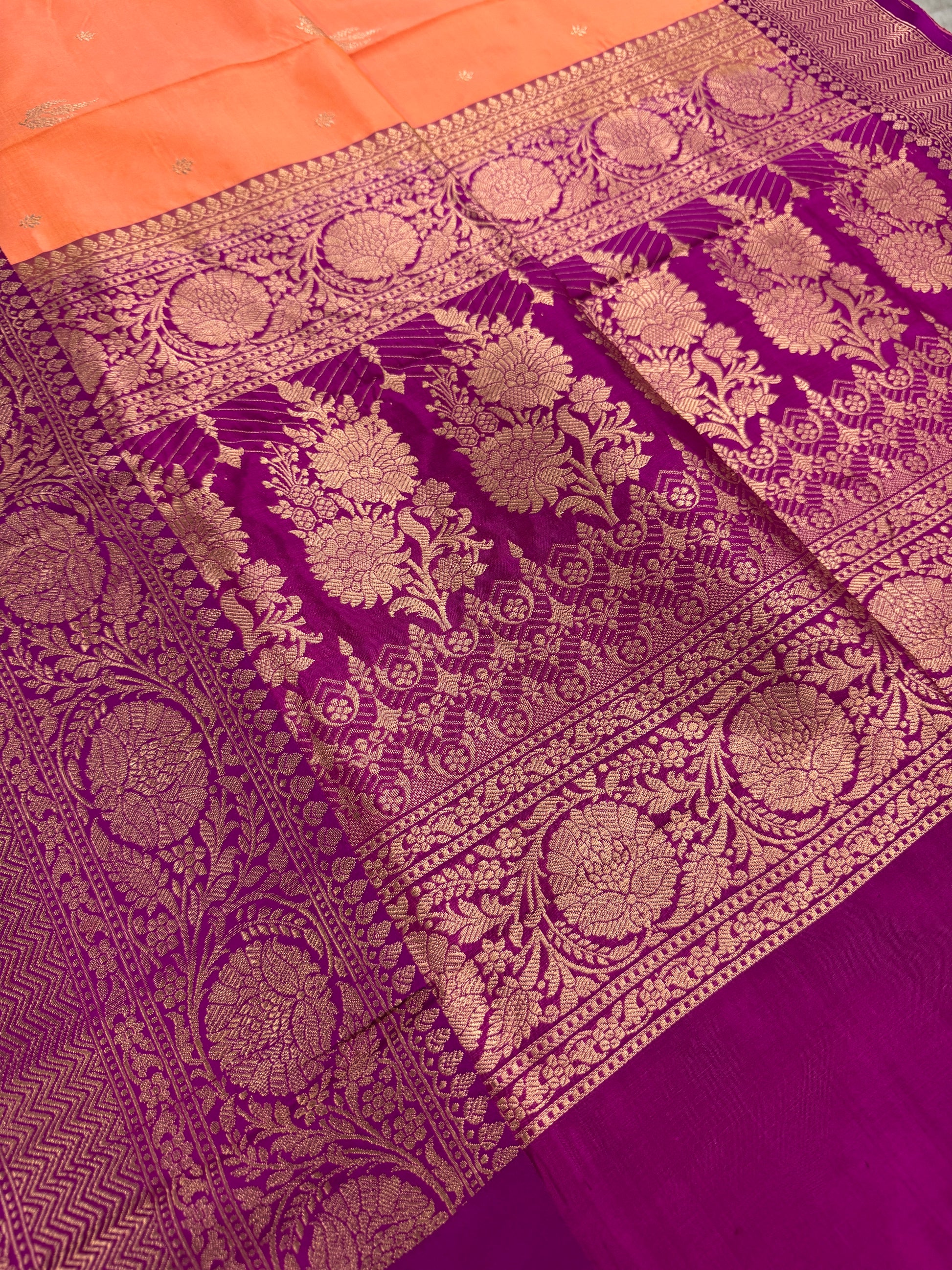 Banarasi Silk Saree with 36 Size Stitched Blouse - Pastel Collection.
