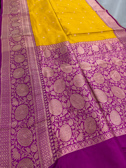 Indian Silk Banarasi Saree with 42 Size Stitched Blouse - Indian Wedding Saree.