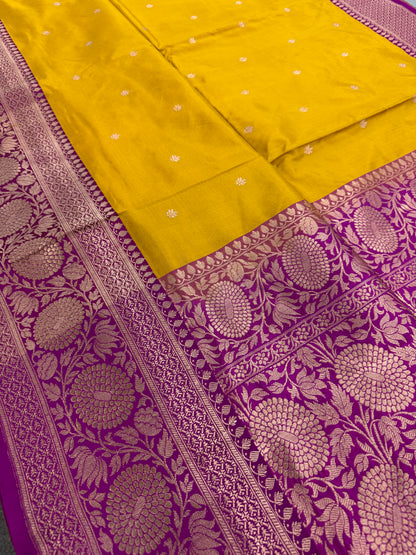 Indian Silk Banarasi Saree with 42 Size Stitched Blouse - Indian Wedding Saree.