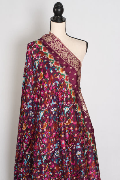 Nandini : Purple Dola Silk Printed Banarasi Dupatta image 0