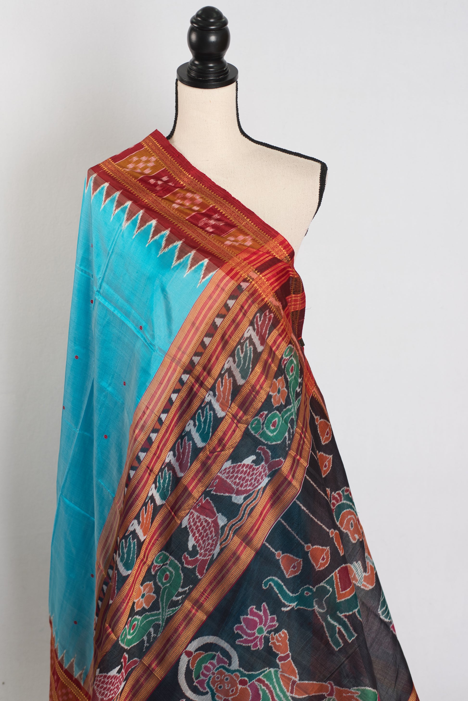 Kanya : Certified Silk Sambalpuri Saree with Triple Diamond Pasapalli Borders image 4