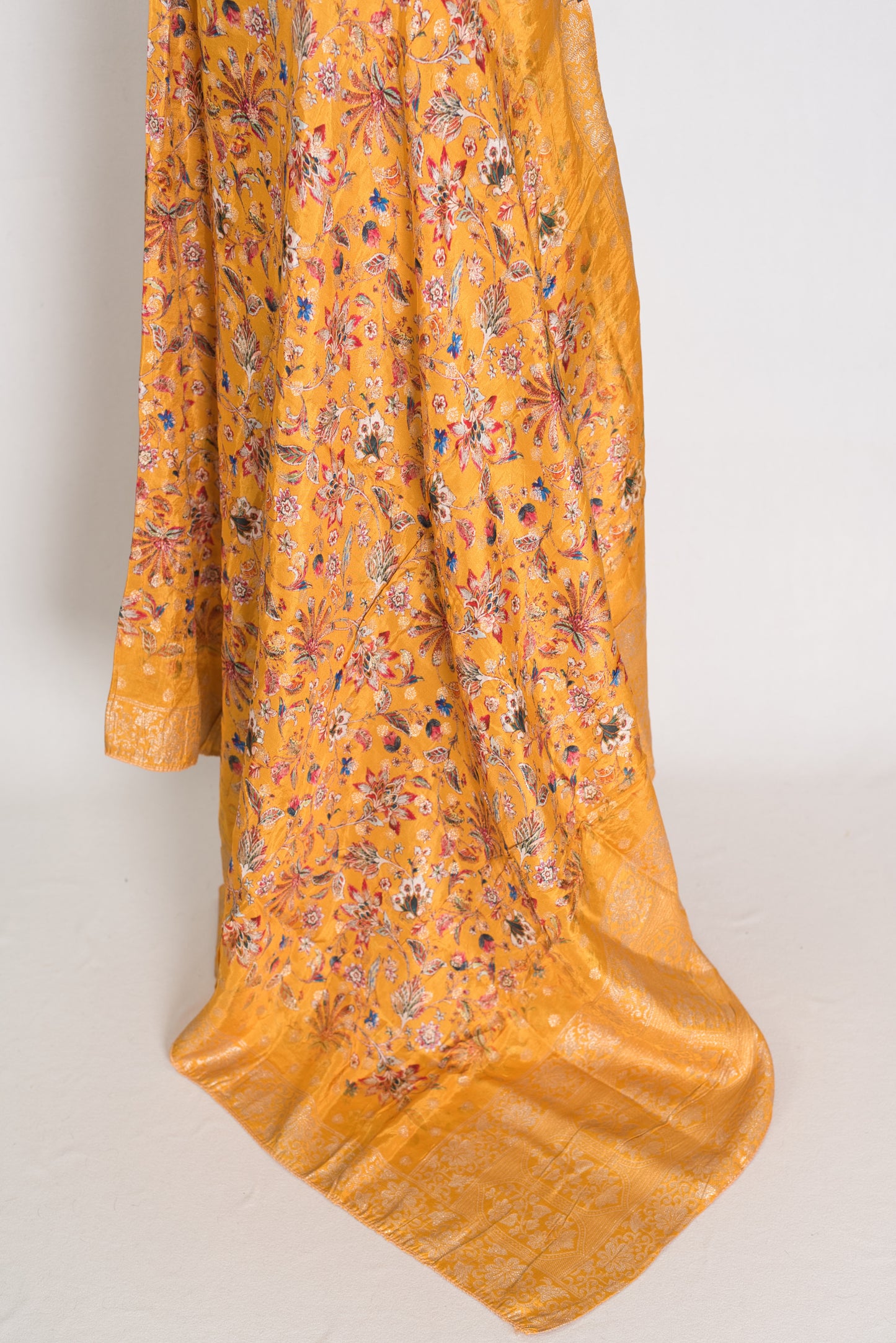 Bani : Yellow Dola Silk Printed Banarasi Dupatta image 2