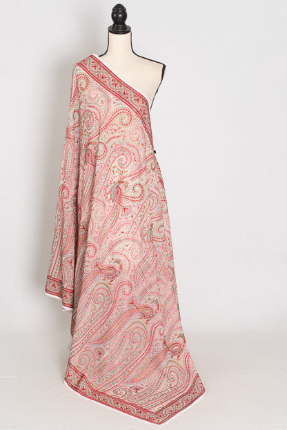 Koli | White and Red Georgette Saree | Lightweight Festive Partywear image 2