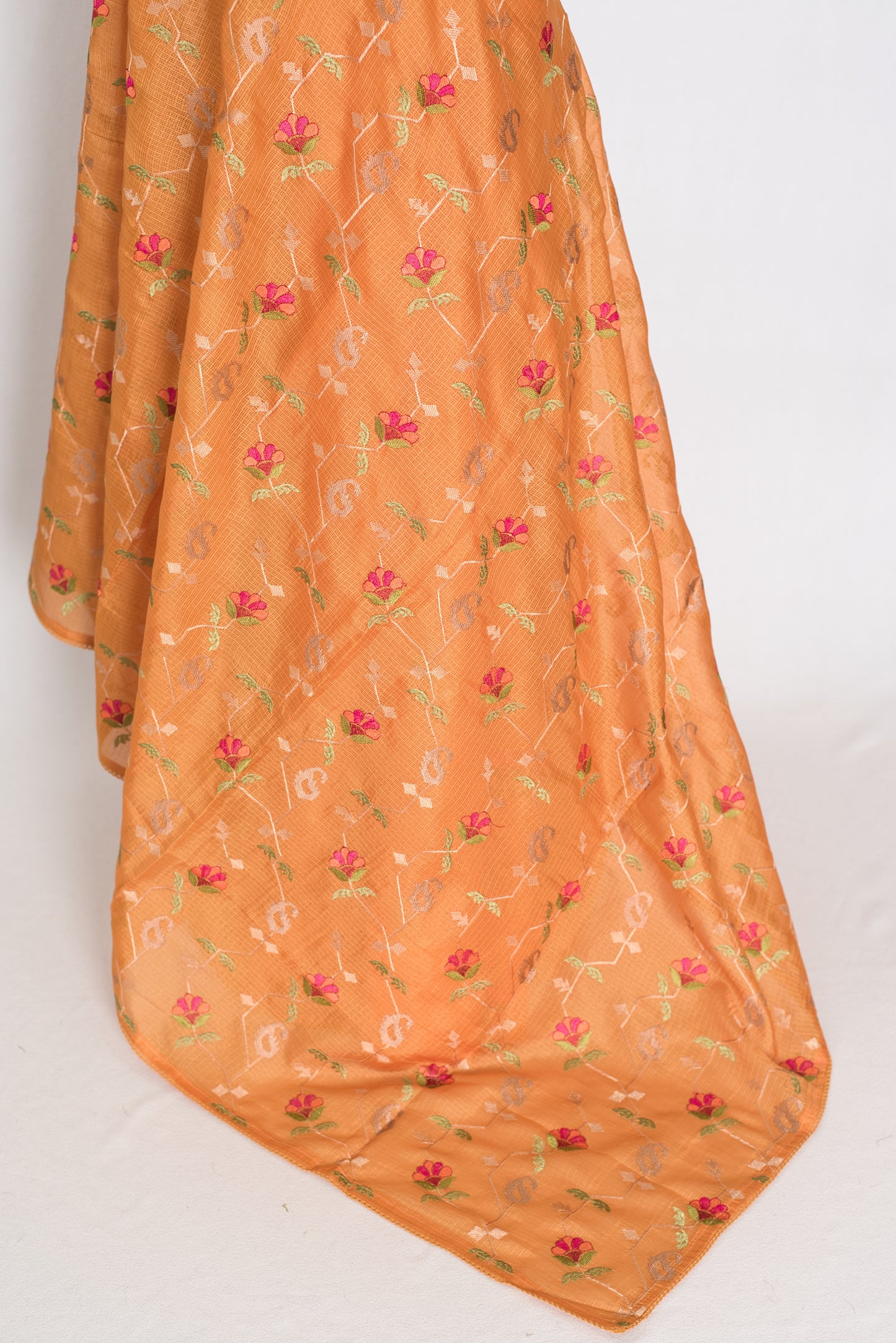 Bella | Sun-Kissed Yellow Kota Silk Saree | Soft, Flowy Floral Embroidery image 3