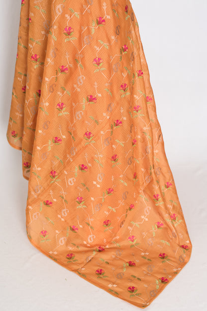 Bella | Sun-Kissed Yellow Kota Silk Saree | Soft, Flowy Floral Embroidery image 3