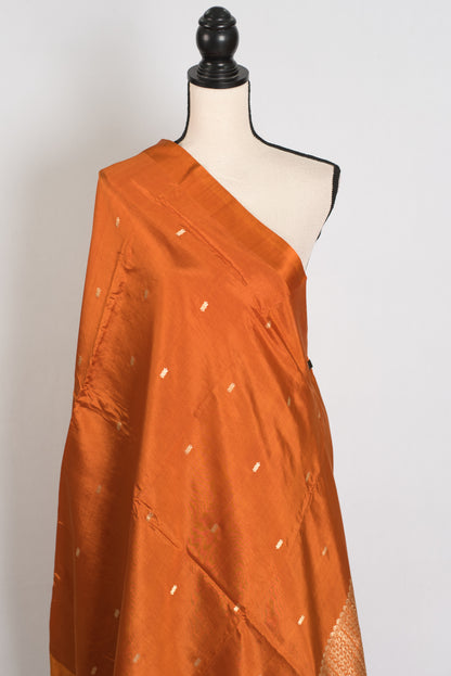 Ragini | Rust Brown & Gold Silk Mark Certified Katan Banarasi Silk Saree image 4