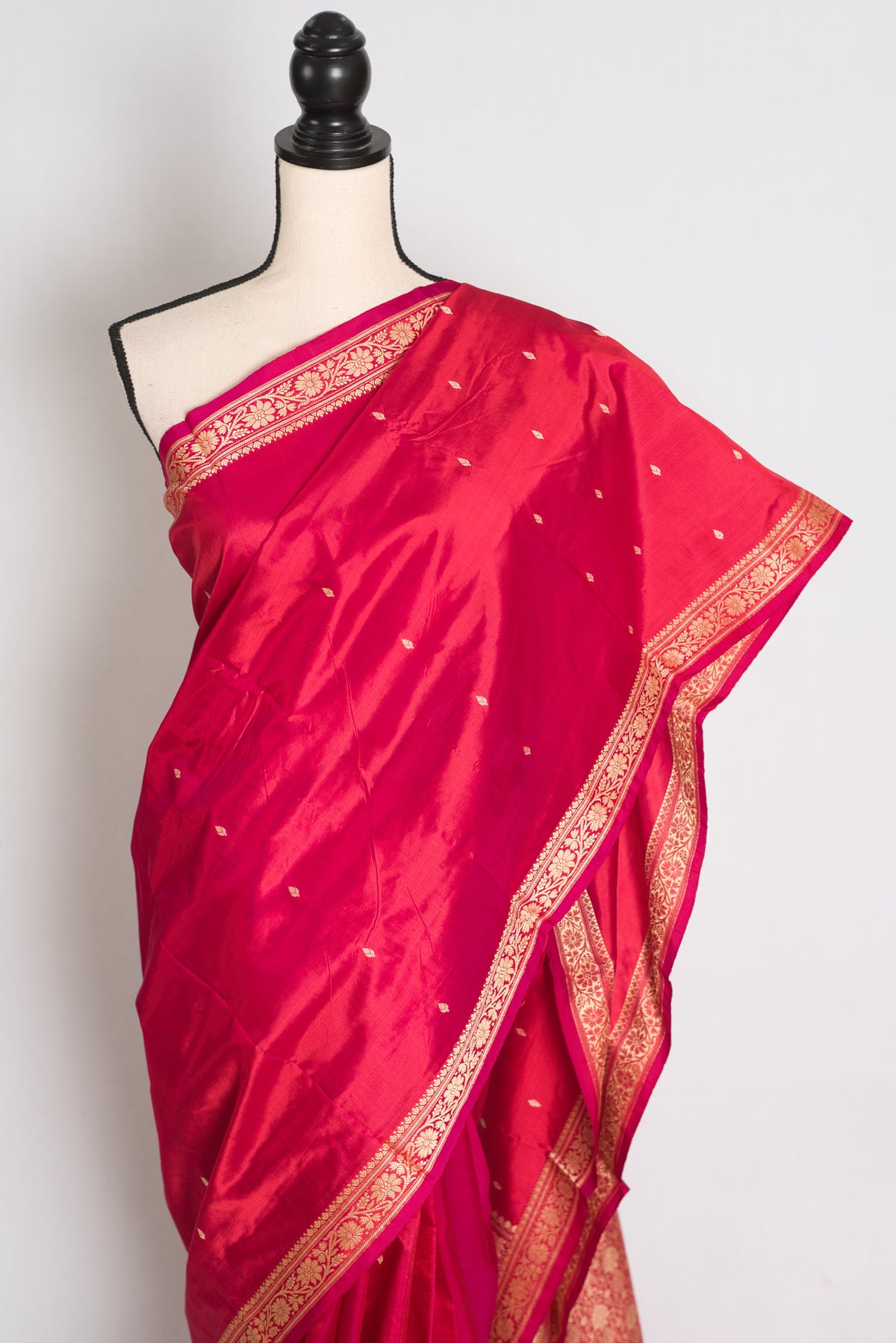 Rosy Pink Banarasi saree — blouse piece