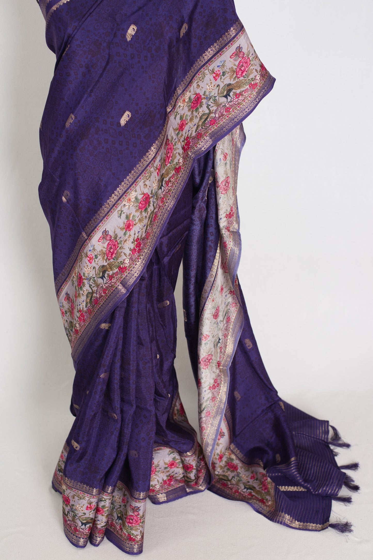 Fiza | Deep Purple Dola Silk Banarasi Saree | Lightweight Luxury image 6