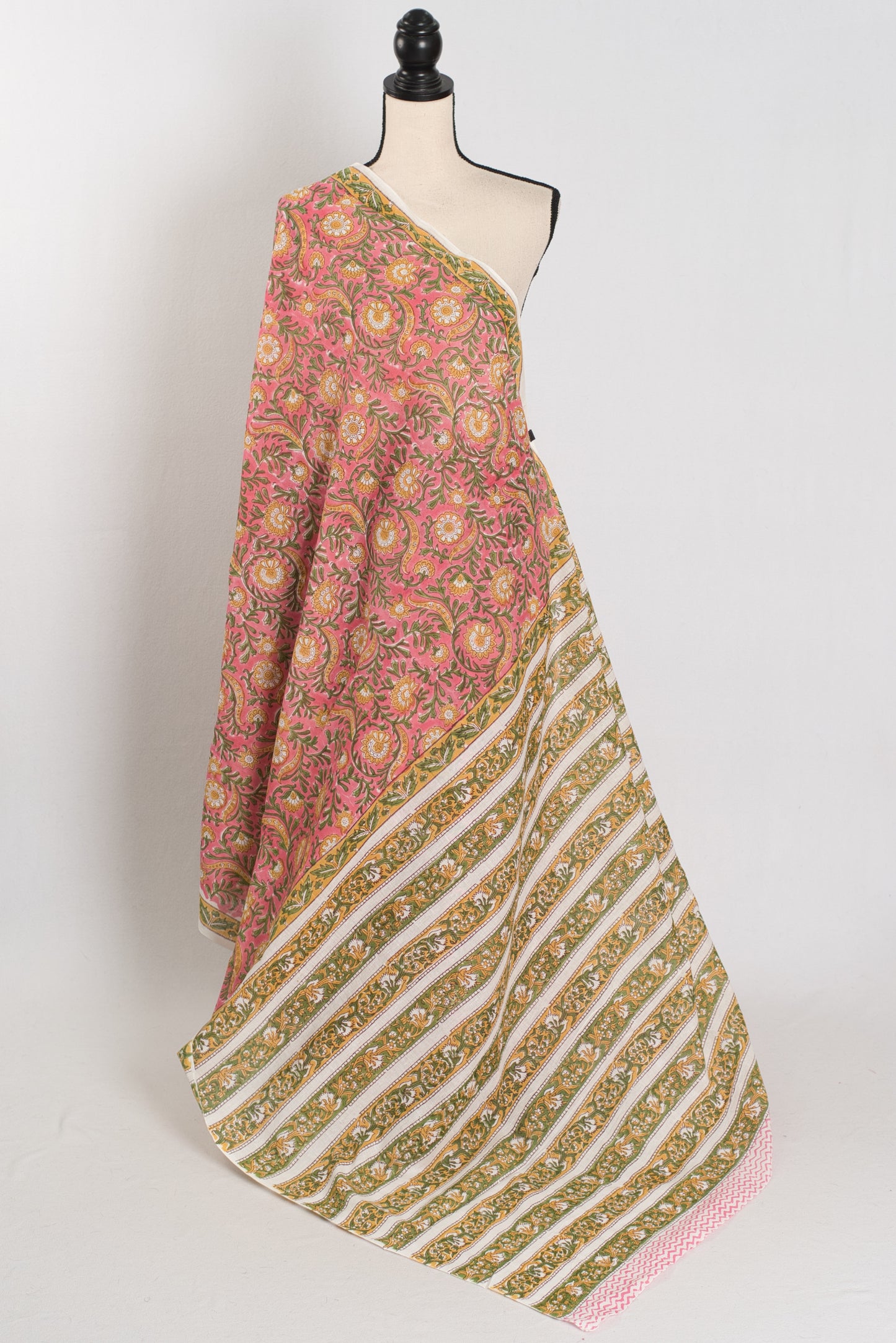 Jia: Pink Kalamkari Printed Mulmul Cotton Saree | Soft Lightweight Handloom image 1