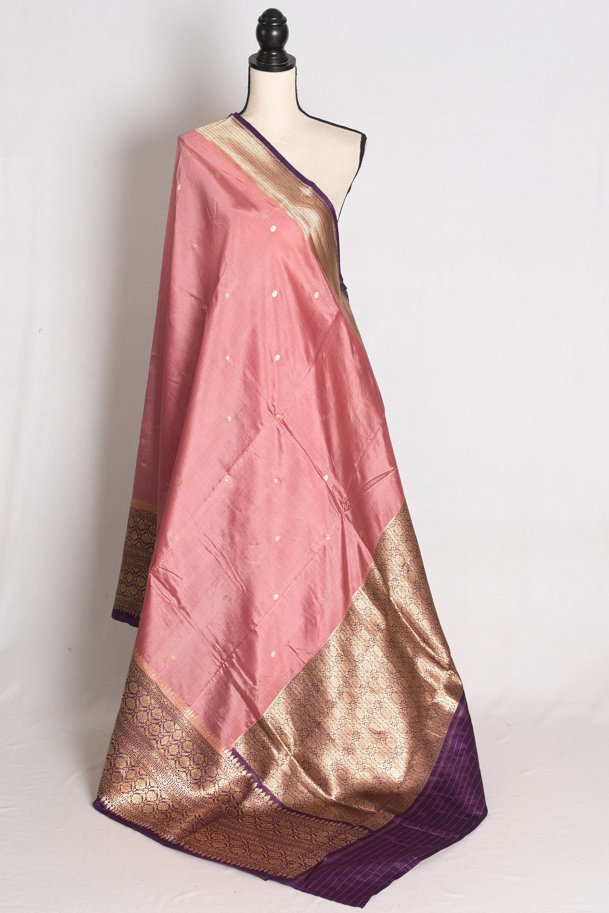 Ritaja: Pastel Purple Banarasi Silk Saree with Contrast Purple Wide Border image 1