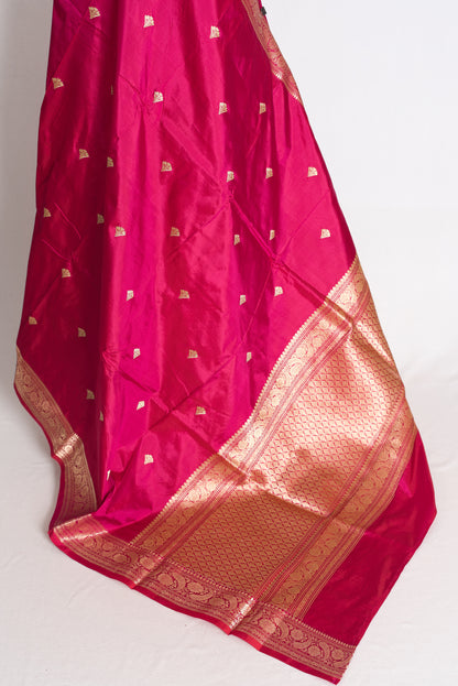 Mithu: Purple and Gold Katan Silk Banarasi Saree with Blouse Piece image 2